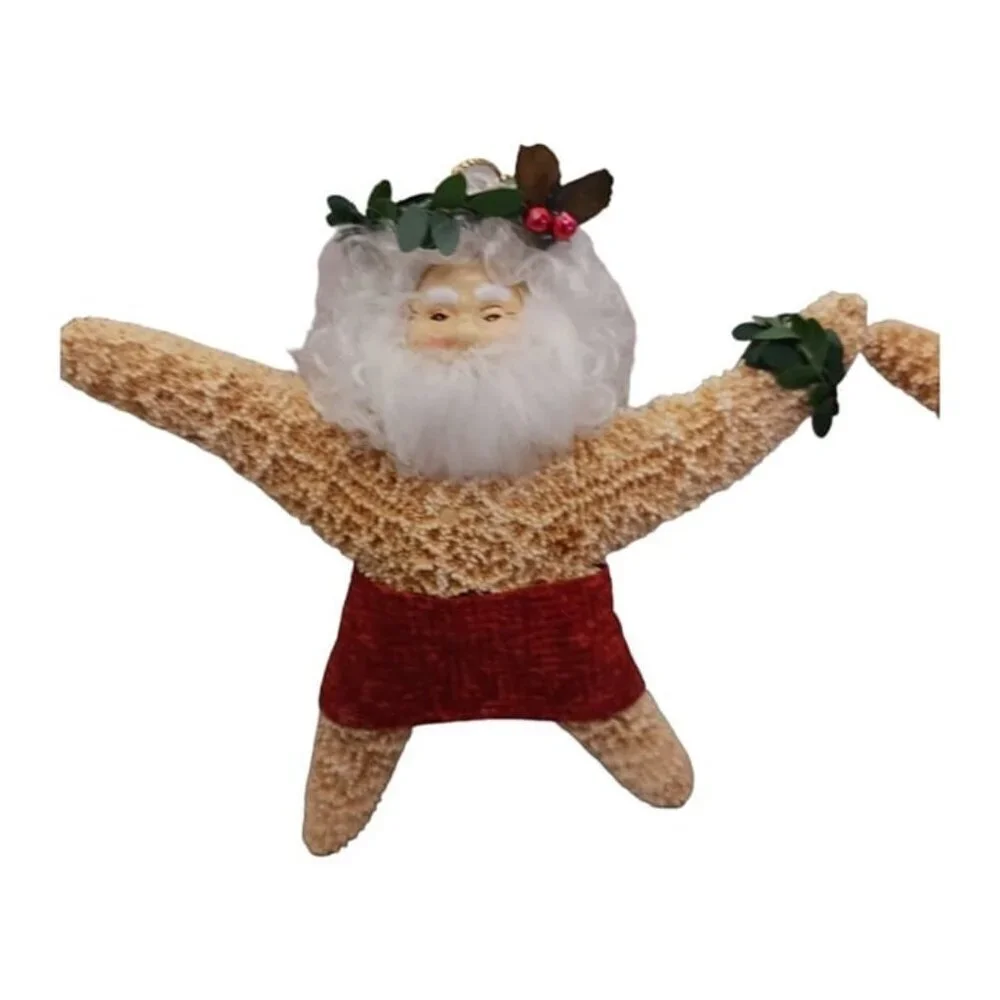 Santa starfish set of 2 ornaments